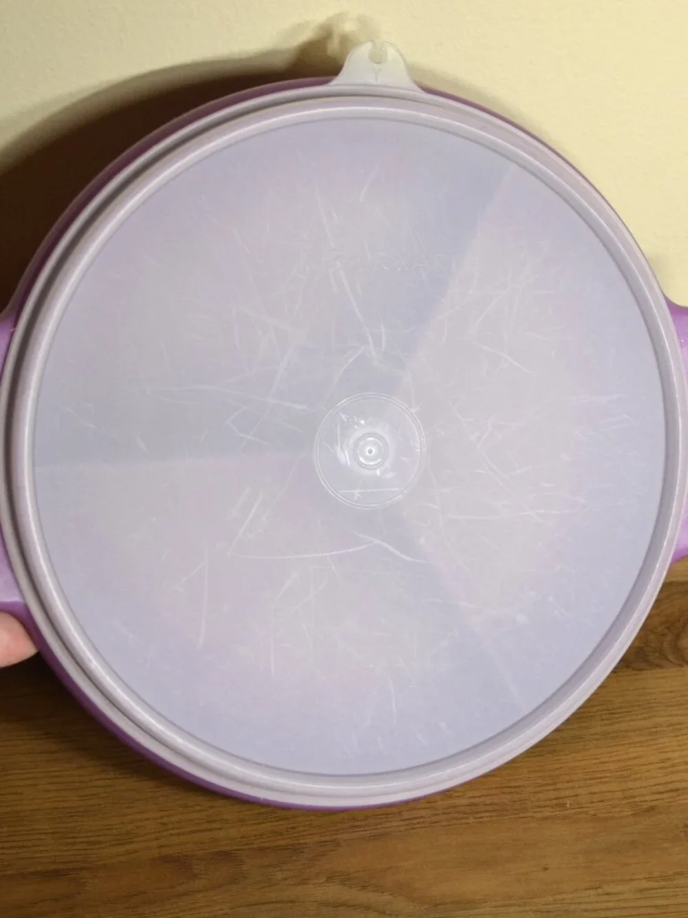Vintage Tupperware 608-4, Purple Suzette Party divided tray‎ with lid & handle